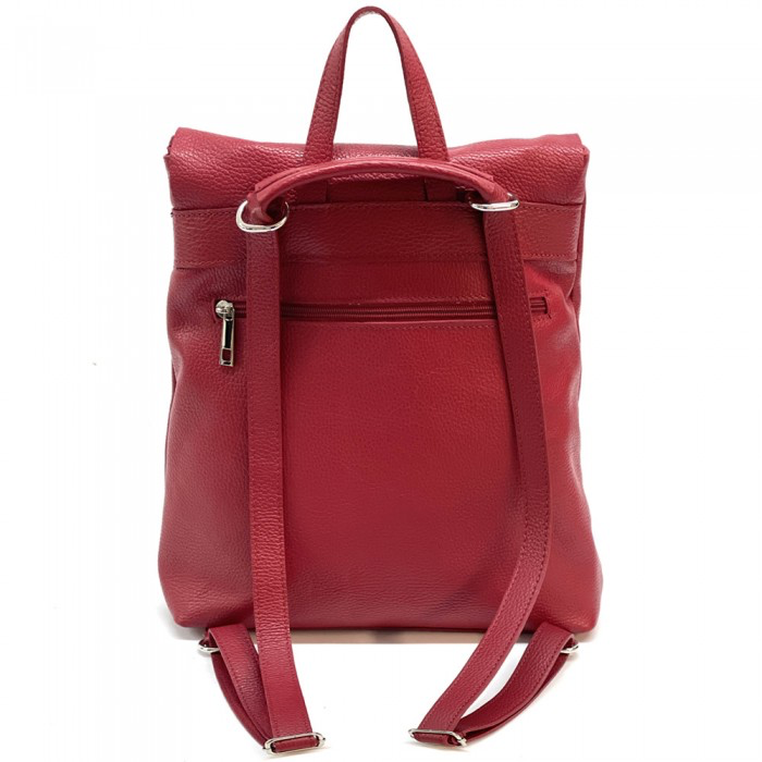 Firenze Leather Backpack Red