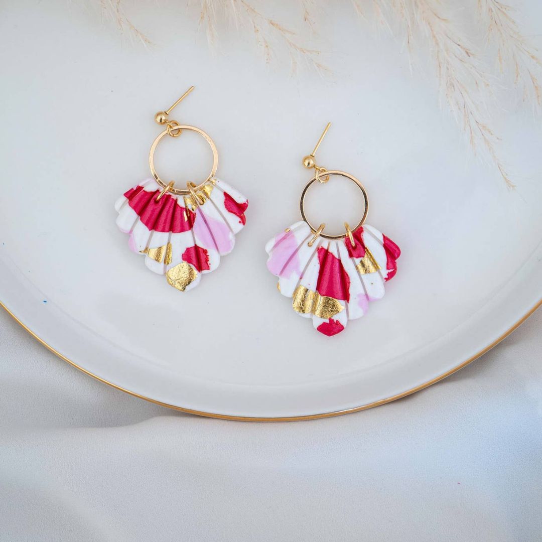Cleo Pink Splash Earrings