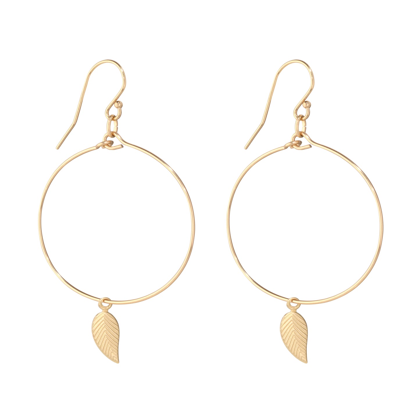 Momuse Gold Filled Leaf Small Hoop Earrings