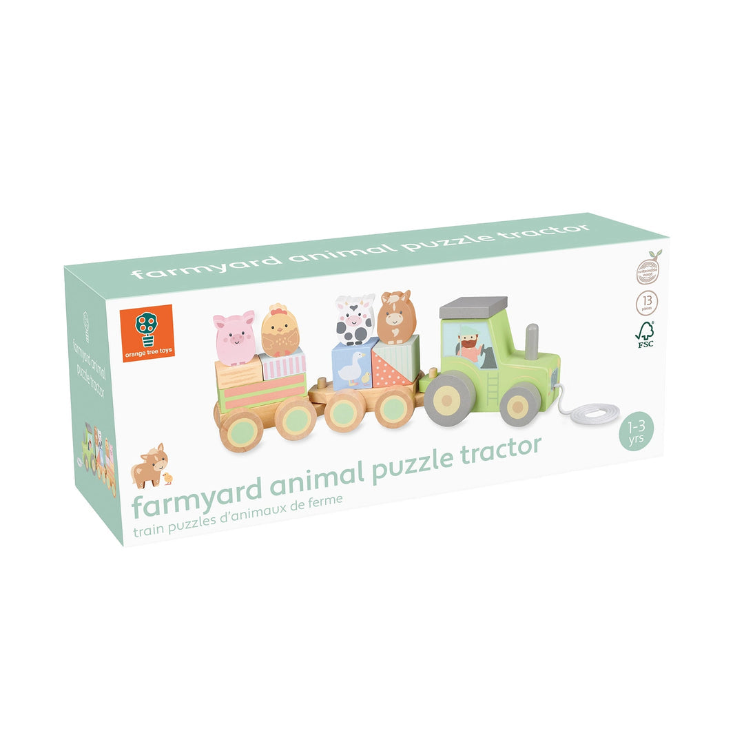 Farmyard Puzzle Tractor - Orange Tree Toys