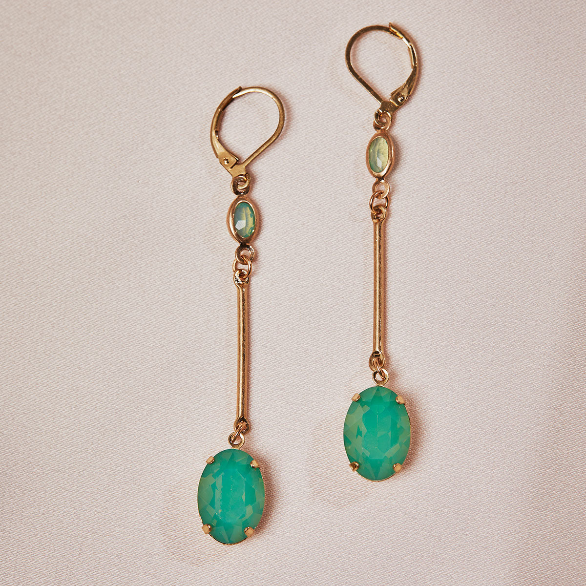 Green drop earring