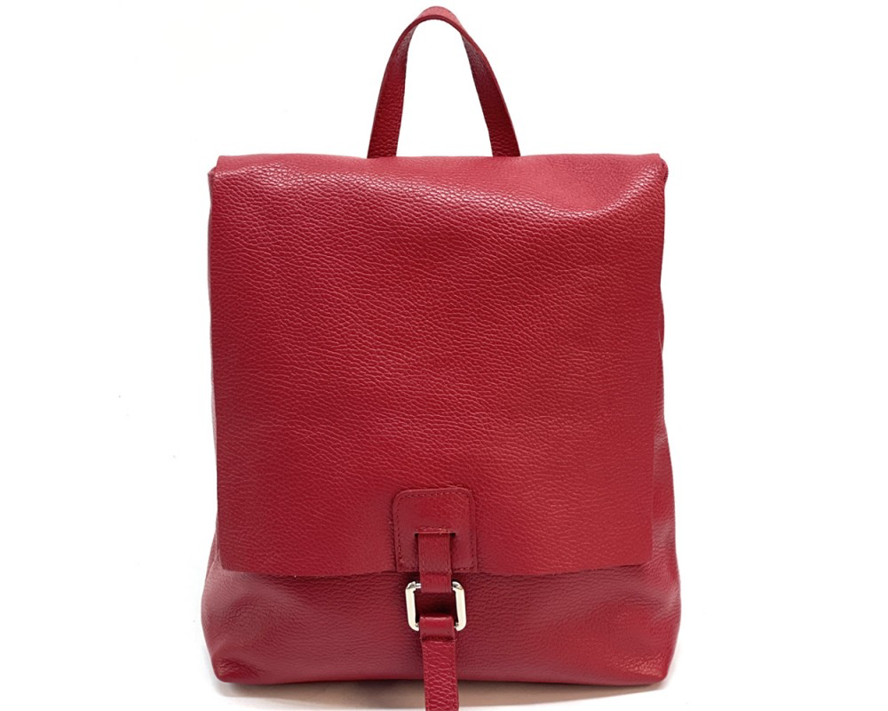 Firenze Leather Backpack Red