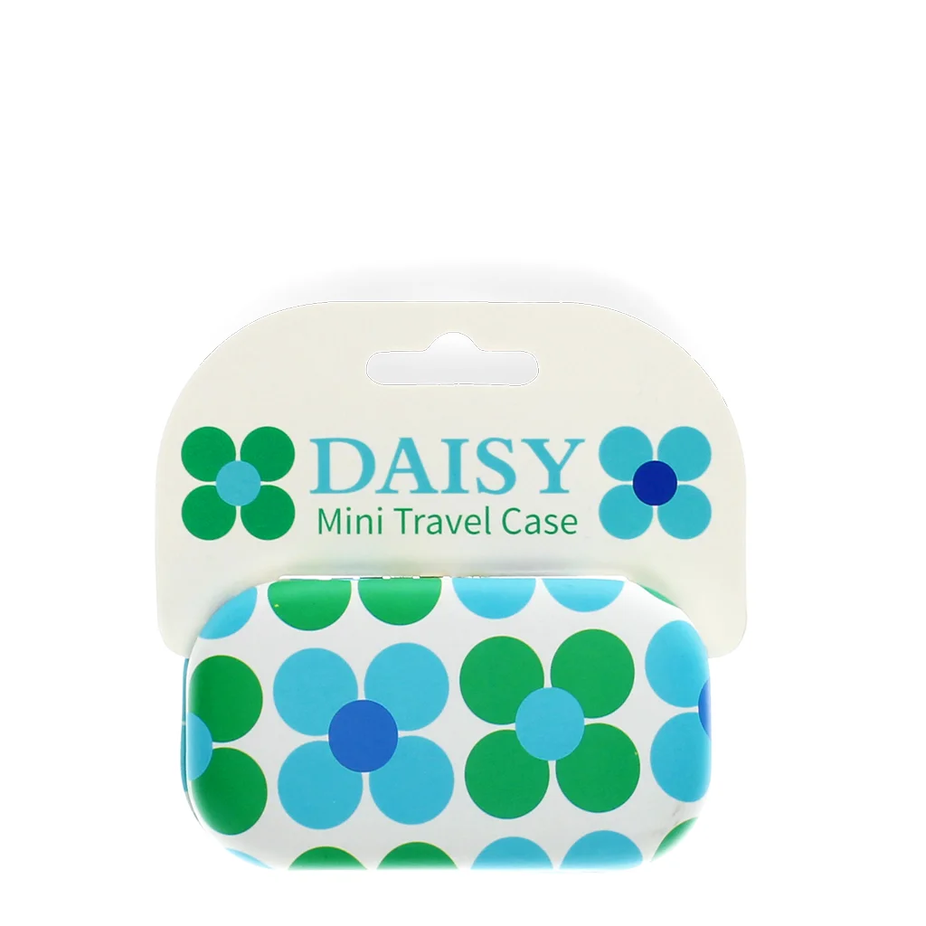 Mini travel case- Blue and Green Daisy