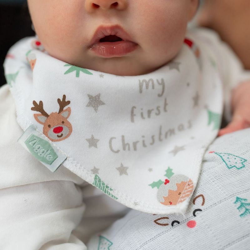 Ziggle Bandana Bib - My First Christmas