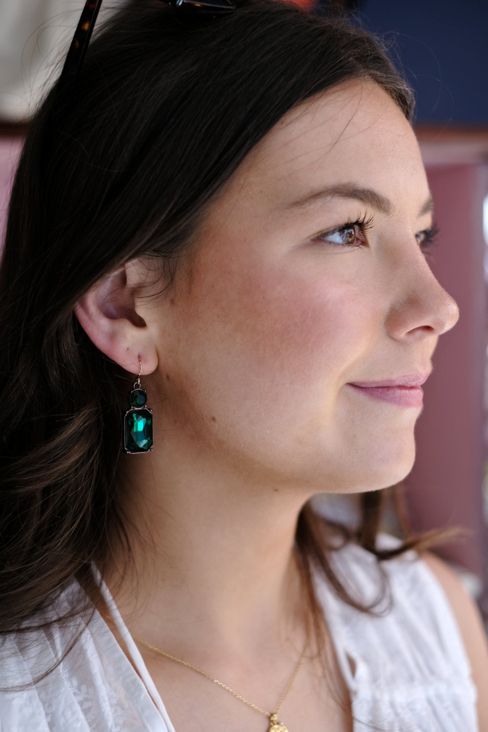 Angie Earrings Emerald Green