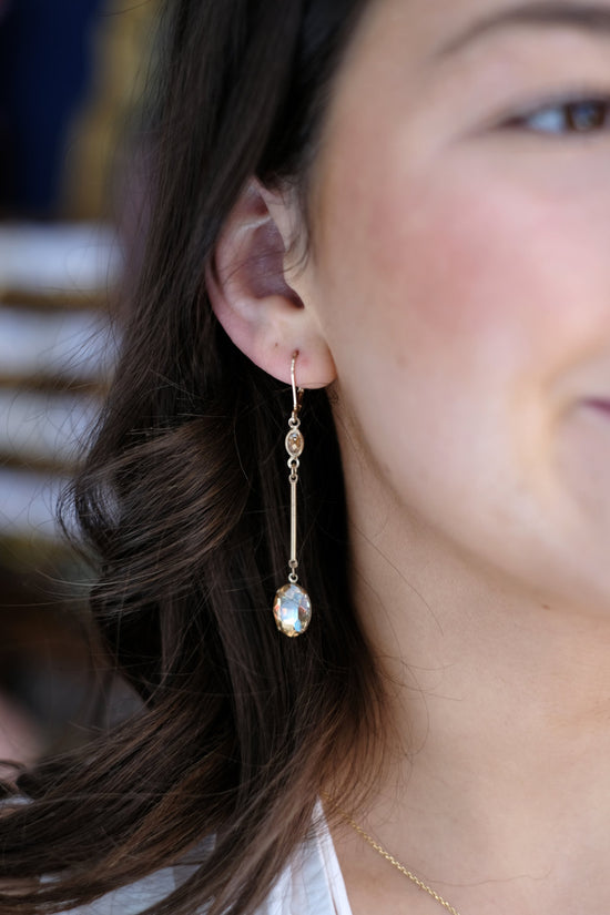 Ella Drop Earrings - Golden Crystal