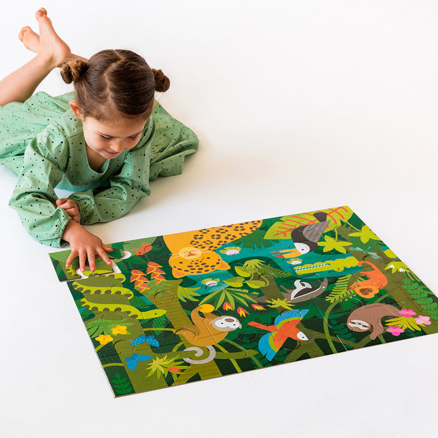 Petit Collage Floor Puzzle - Wild Rainforest Lifestyle