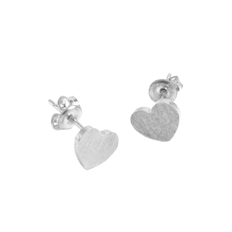 Small Silver Heart Earrings