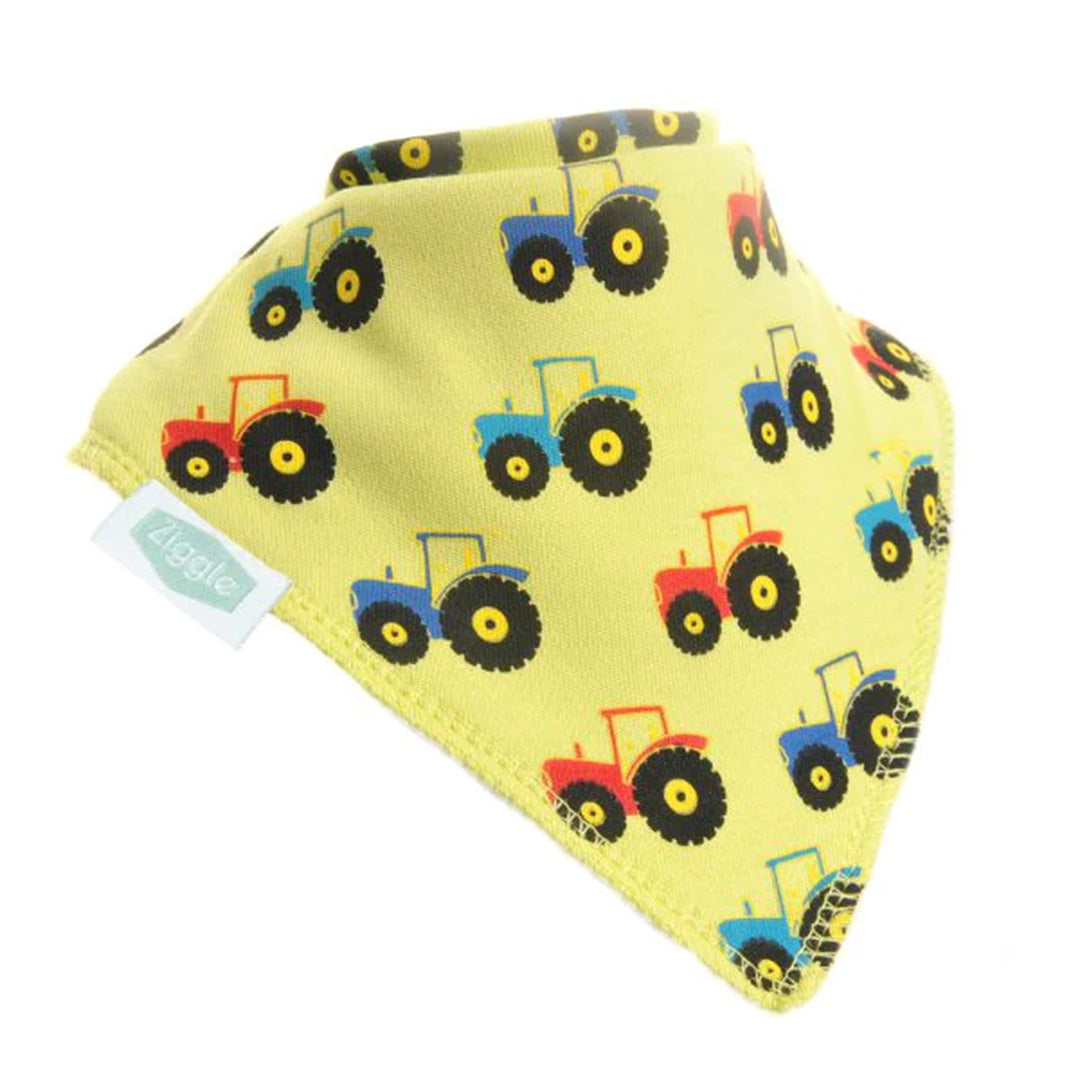Ziggle Bandana Bibs - Tractor Print