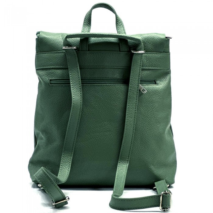 Firenze Leather Backpack Bottle Green