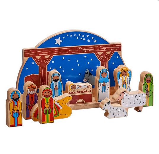 Starry Night Wooden Nativity Set - Large