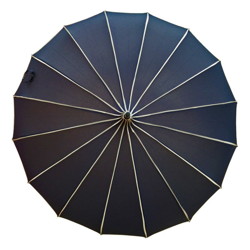 Navy Ribbed Pagoda Umbrella