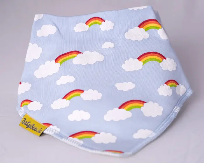 BabyBoo Rainbows and Clouds Organic Cotton Bib