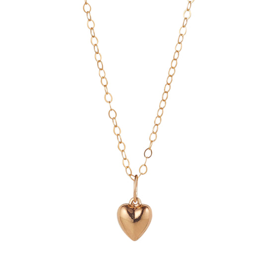 Momuse Gold Filled 3D Heart Pendant Necklace