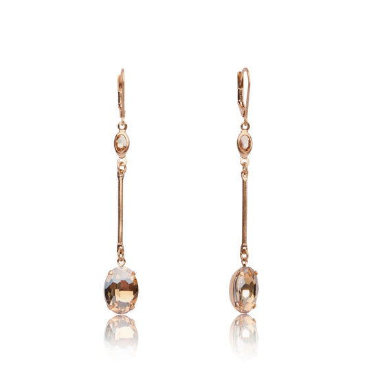Golden crystal drop earrings