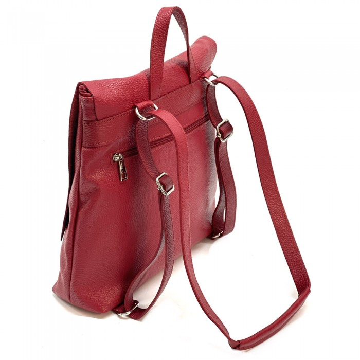 Firenze Leather Backpack Red