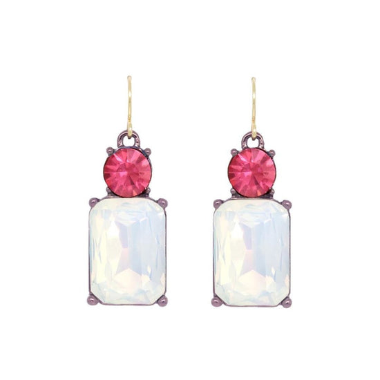 angie earrings opal and pink