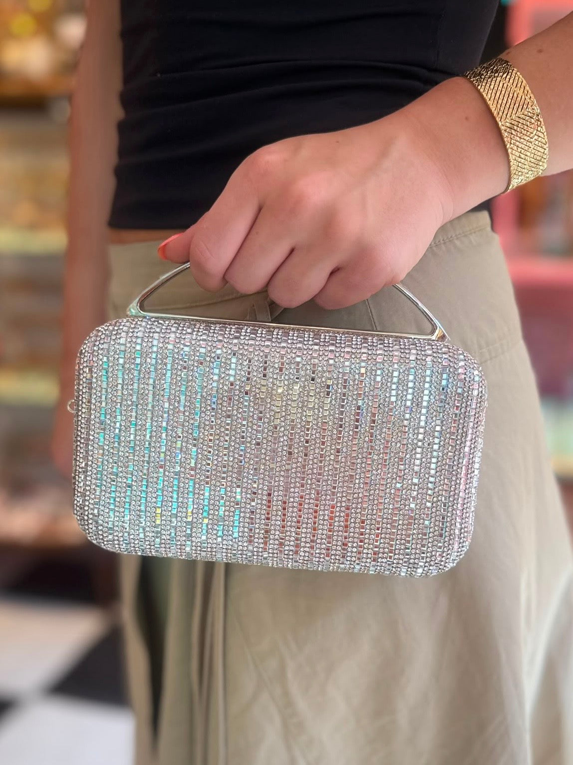 Selina Silver Clutch Bag