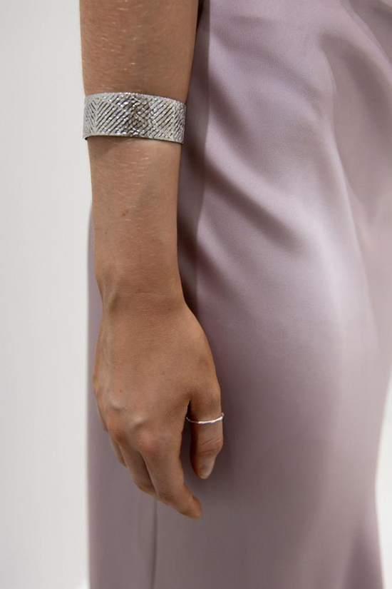 Textured Cuff In Silver