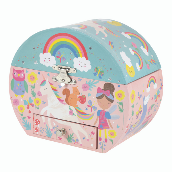 Floss & Rock Rainbow Fairy Oval Musical Jewellery Box