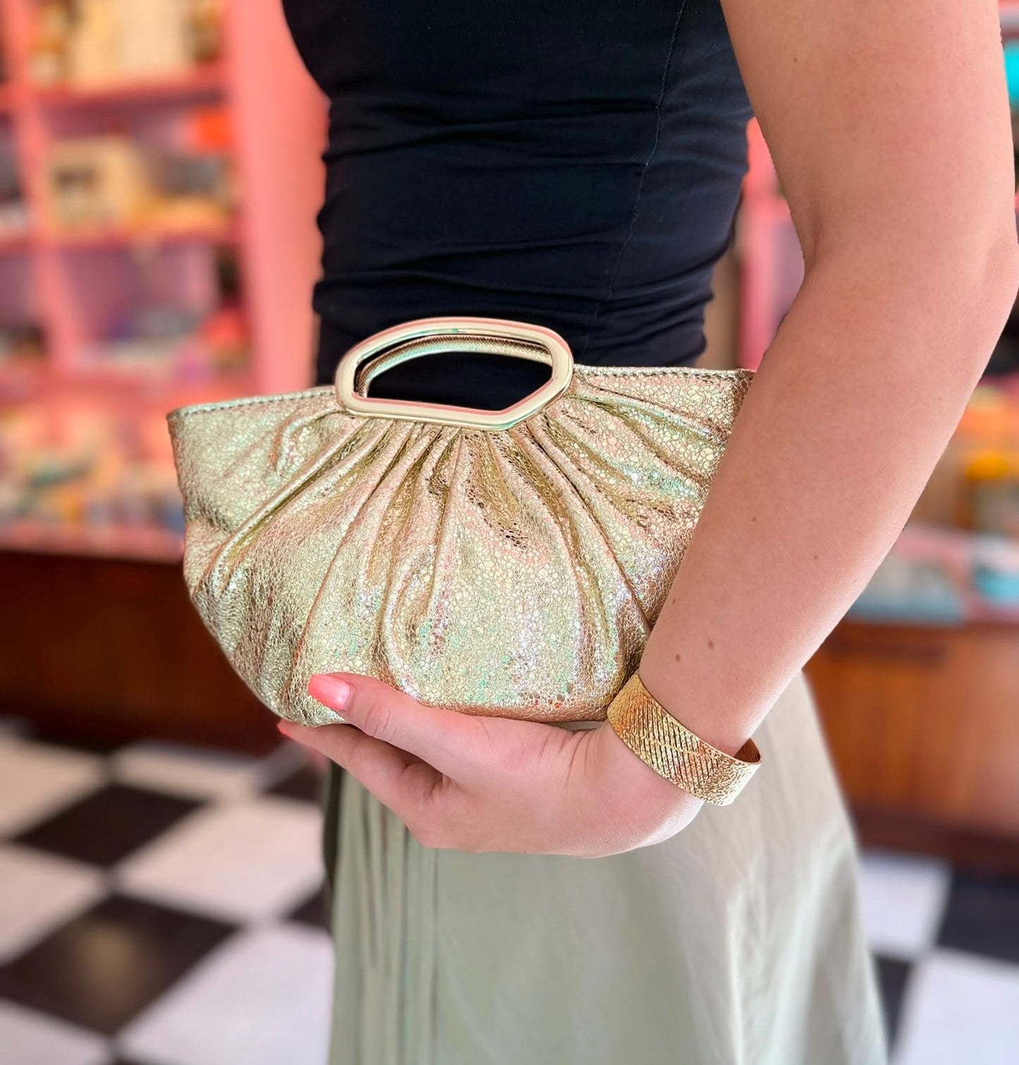 Alize Gold Clutch Bag