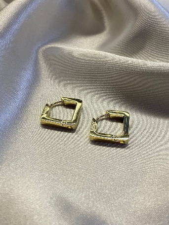 Not Yer Average Square Hoop Earring Gold