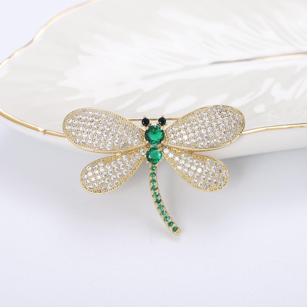 Crystal Dragonfly Brooch