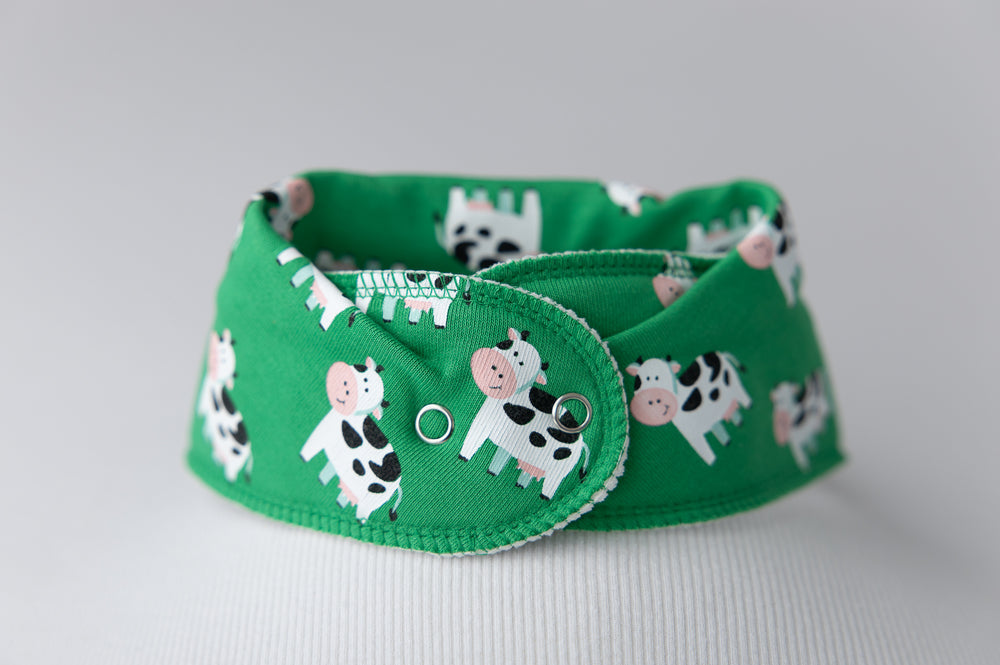 Babyboo emerald Green Bessie Cow Bandana Bib