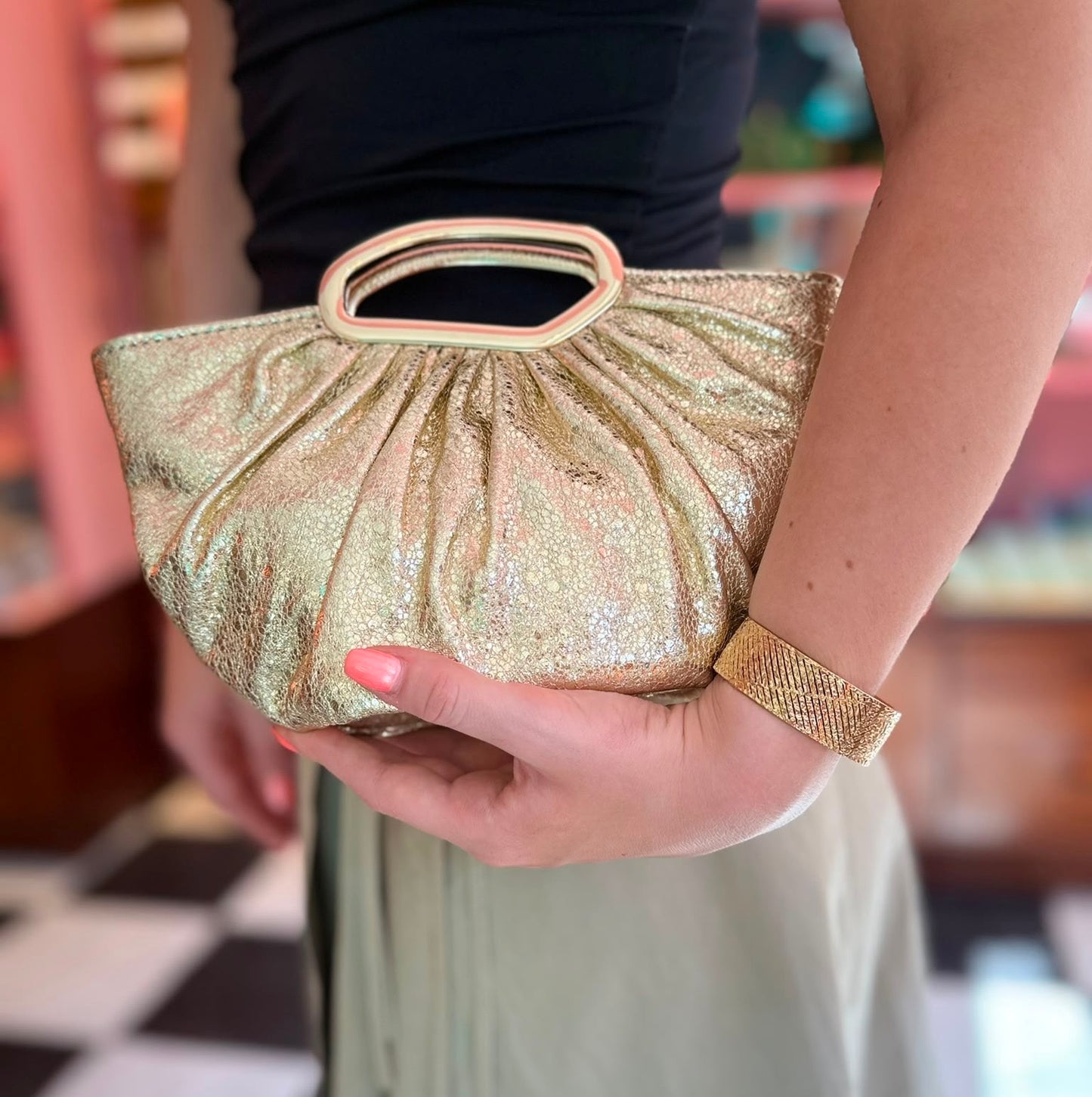 Alize Gold Clutch Bag