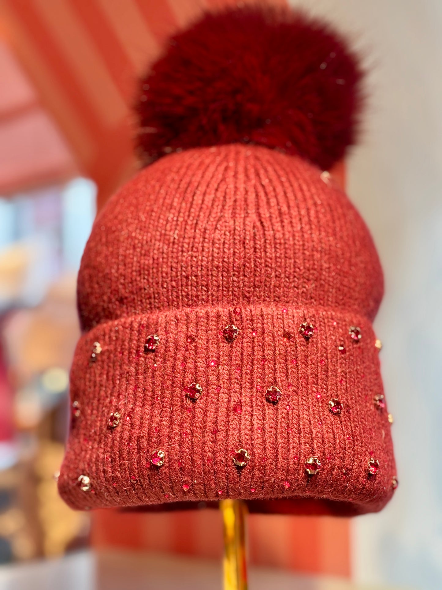 Bobble Beanie Burgundy
