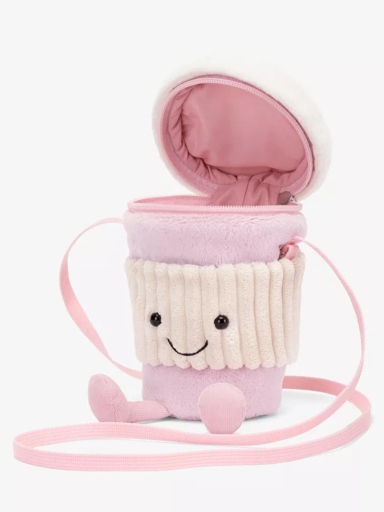 Jellycat Amuseable Pink Coffee-To-Go Bag