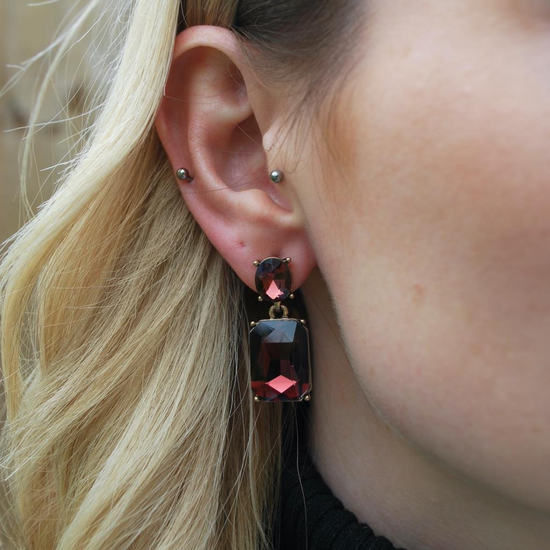 Alice Earrings Burgundy