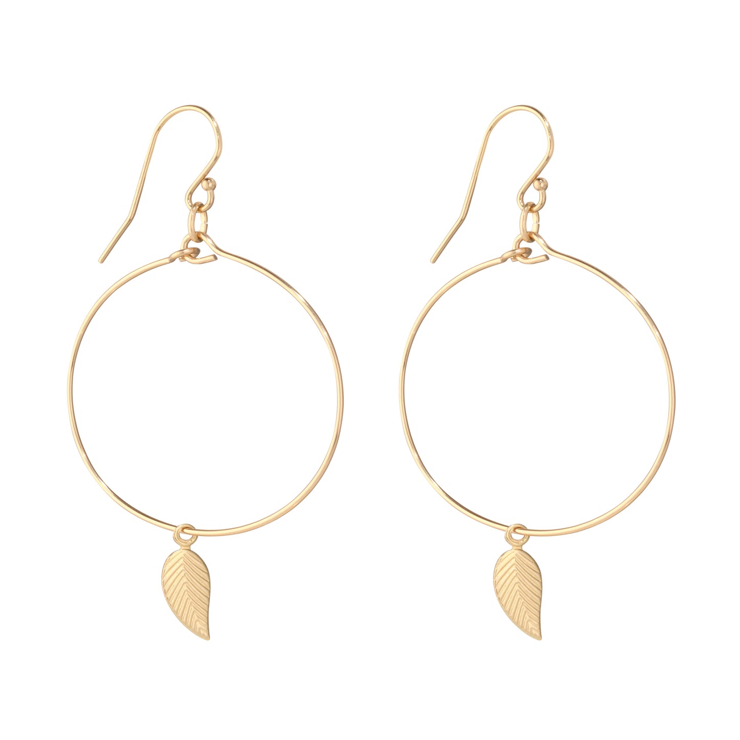 Momuse Gold Filled Leaf Small Hoop Earrings