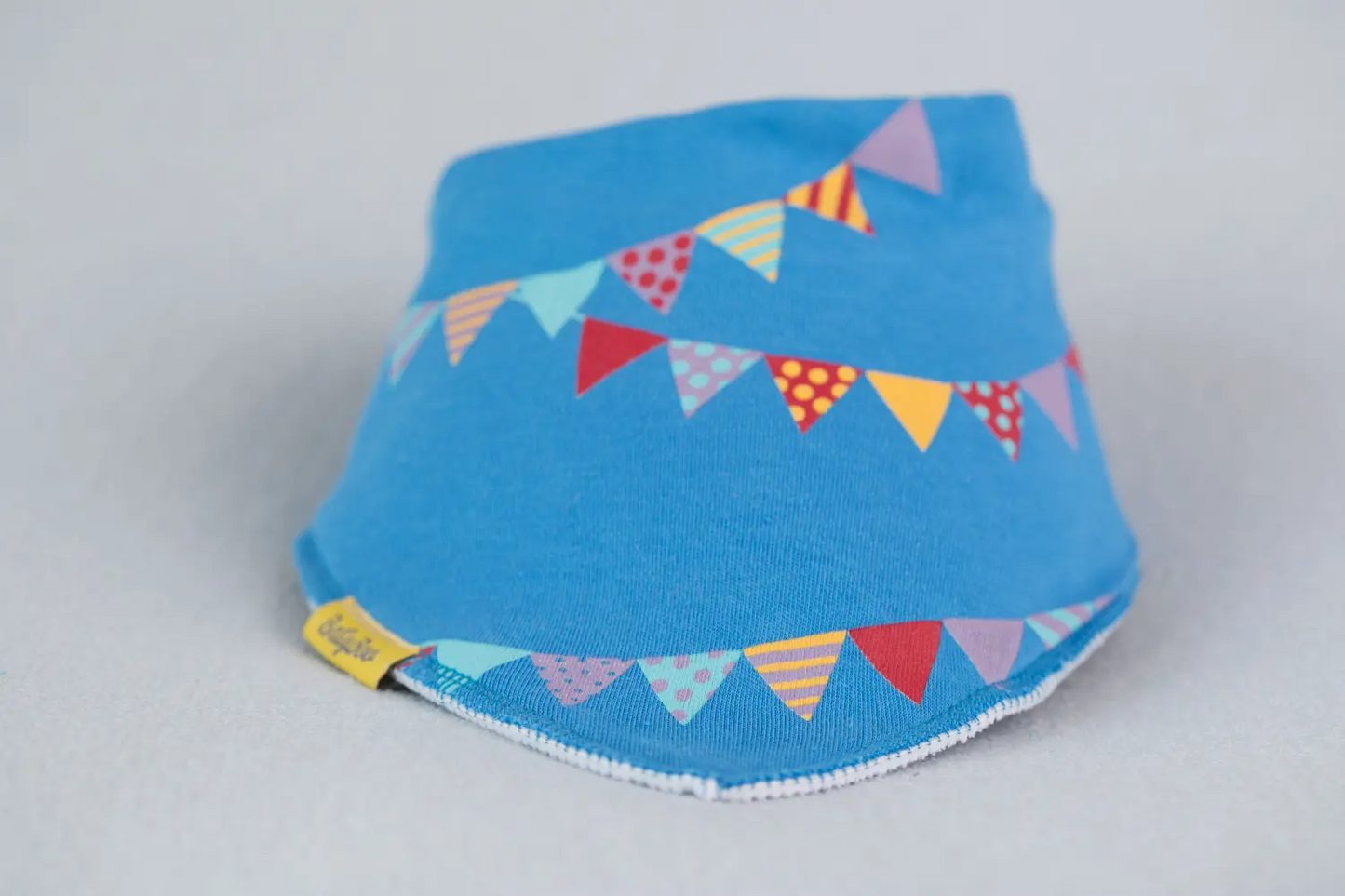 BabyBoo Party Time Blue Organic Cotton Bib