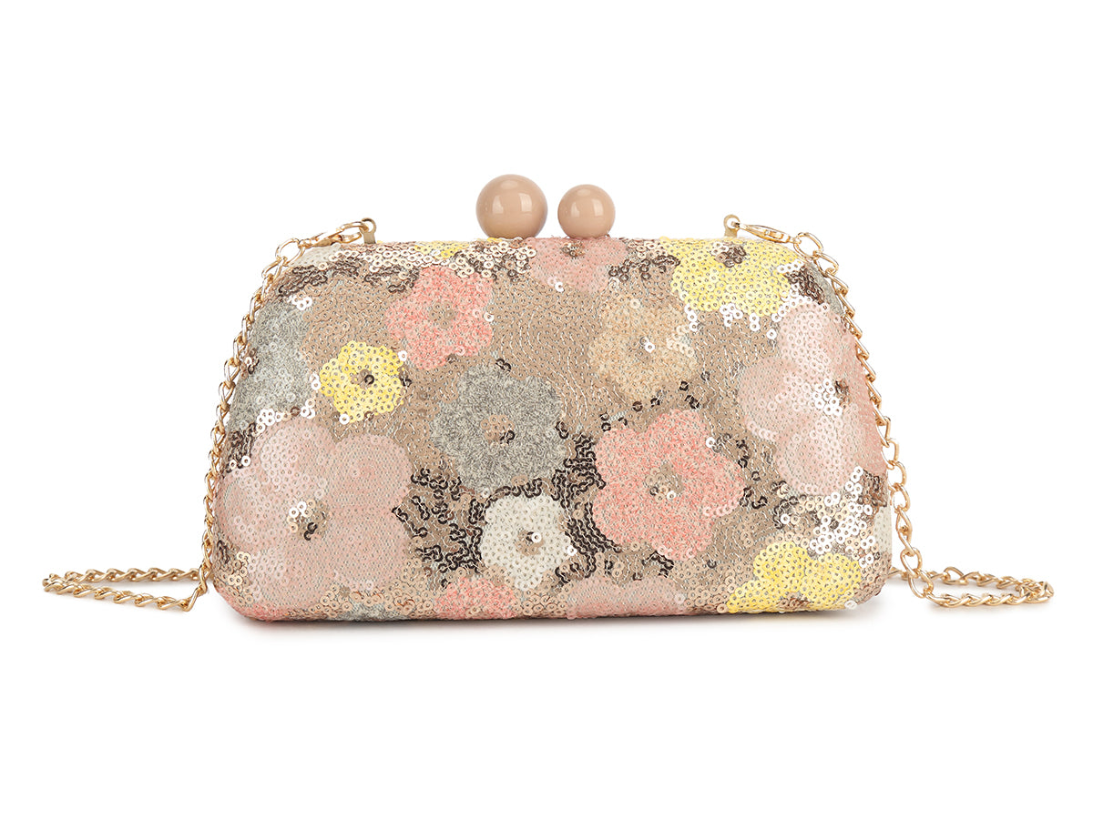 Sequin Tapestry Clutch in Spring