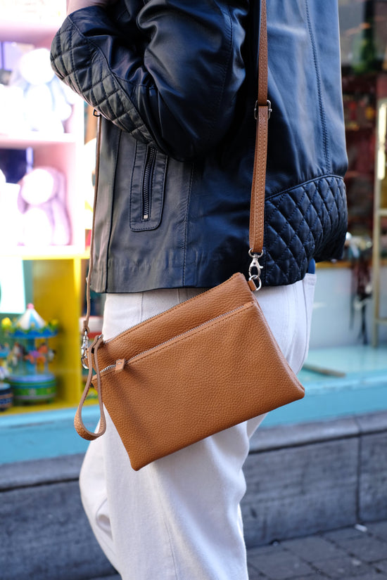 Sienna Crossbody Clutch Tan