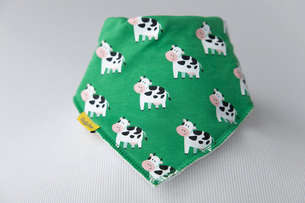 Babyboo emerald Green Bessie Cow Bandana Bib