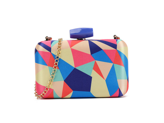 Geo Box Clutch Royal