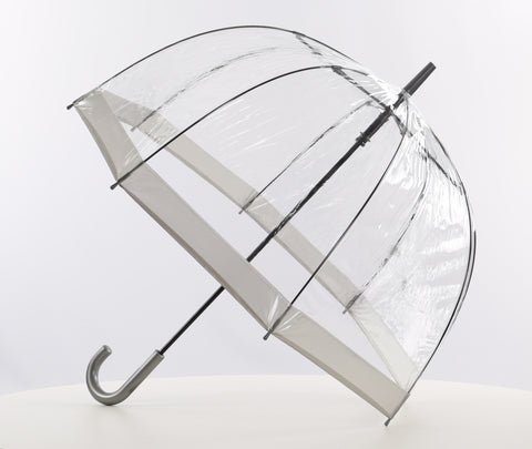 Clear Dome Vinyl Umbrella Silver