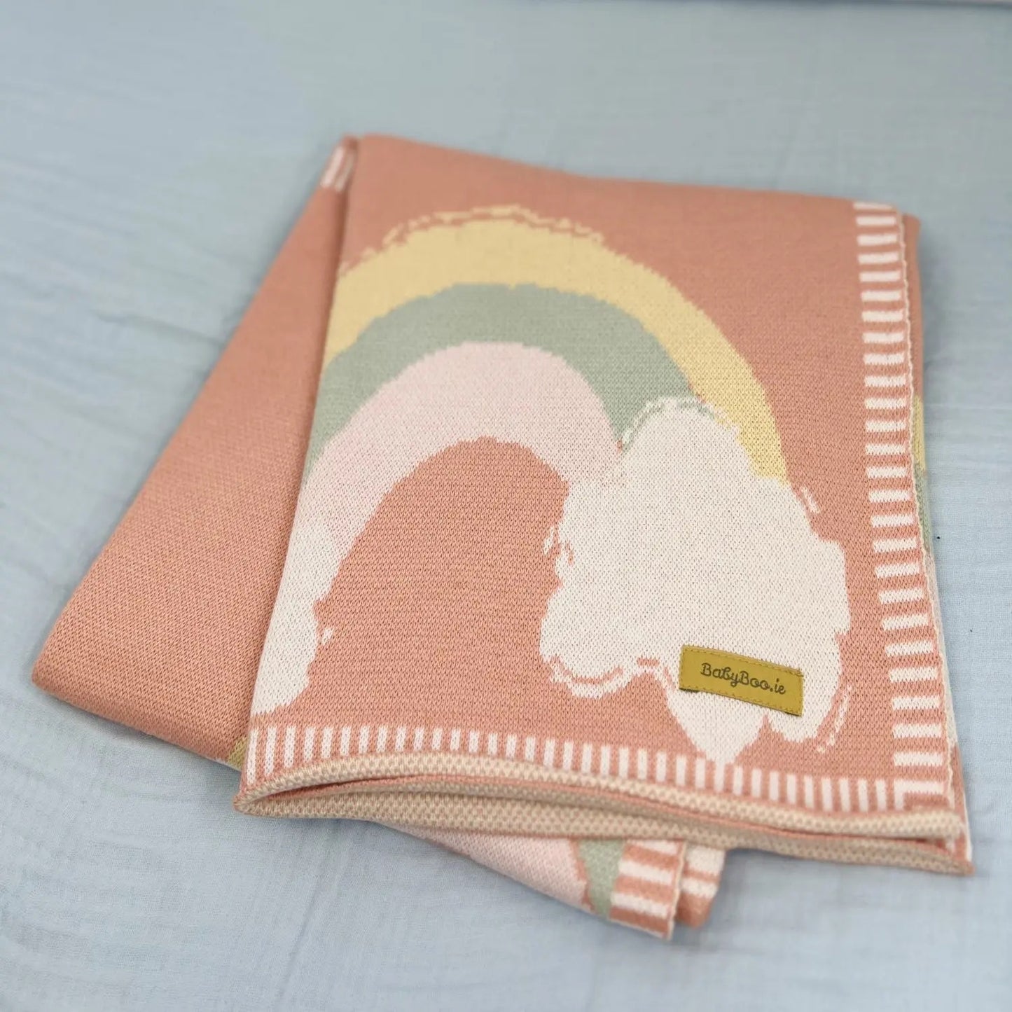 Babyboo Organic Cotton Coral Rainbows Blanket