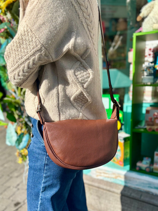 Genoa Leather Crossbody Bag Chestnut