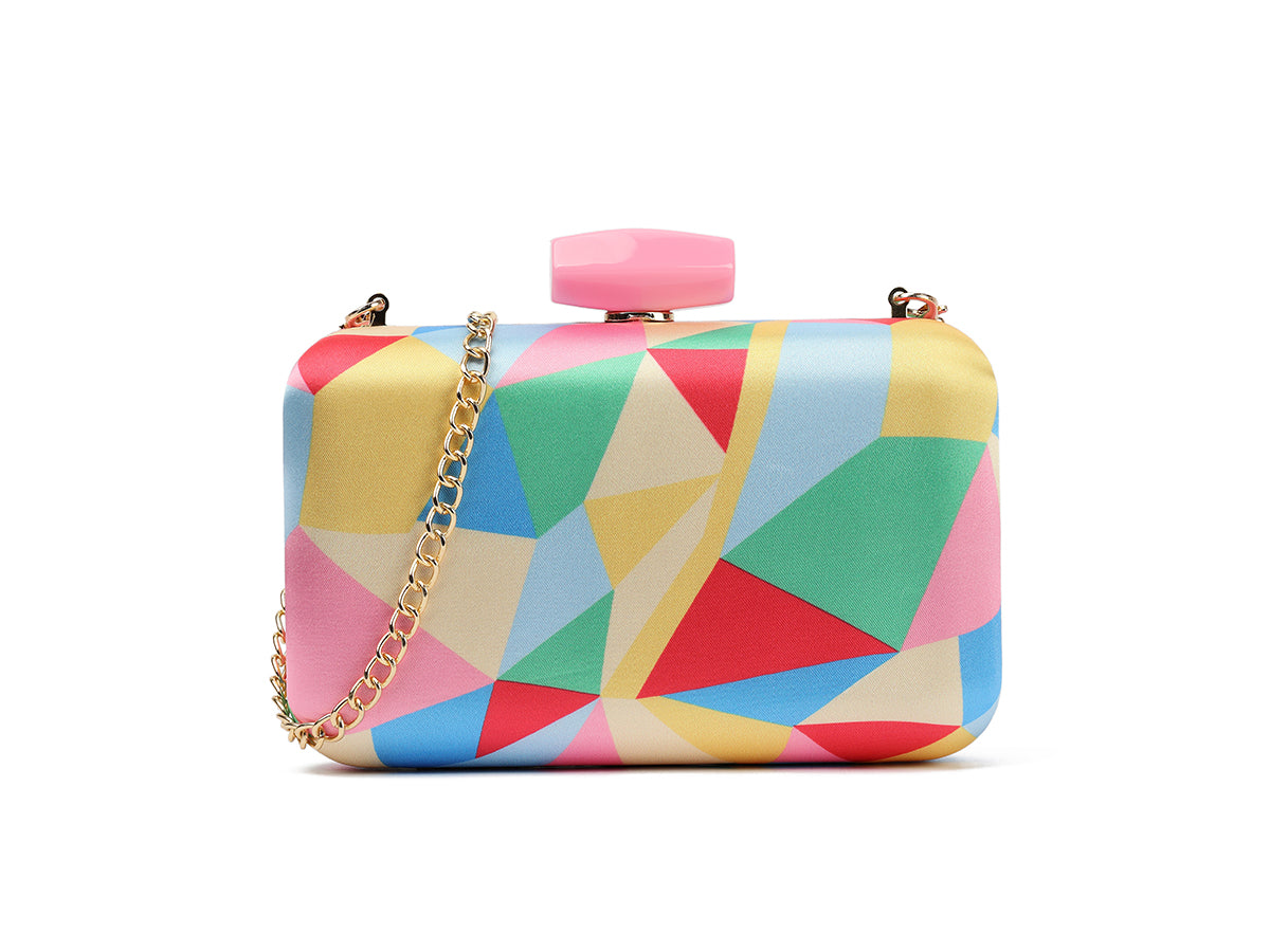 Geo Box Clutch Pink