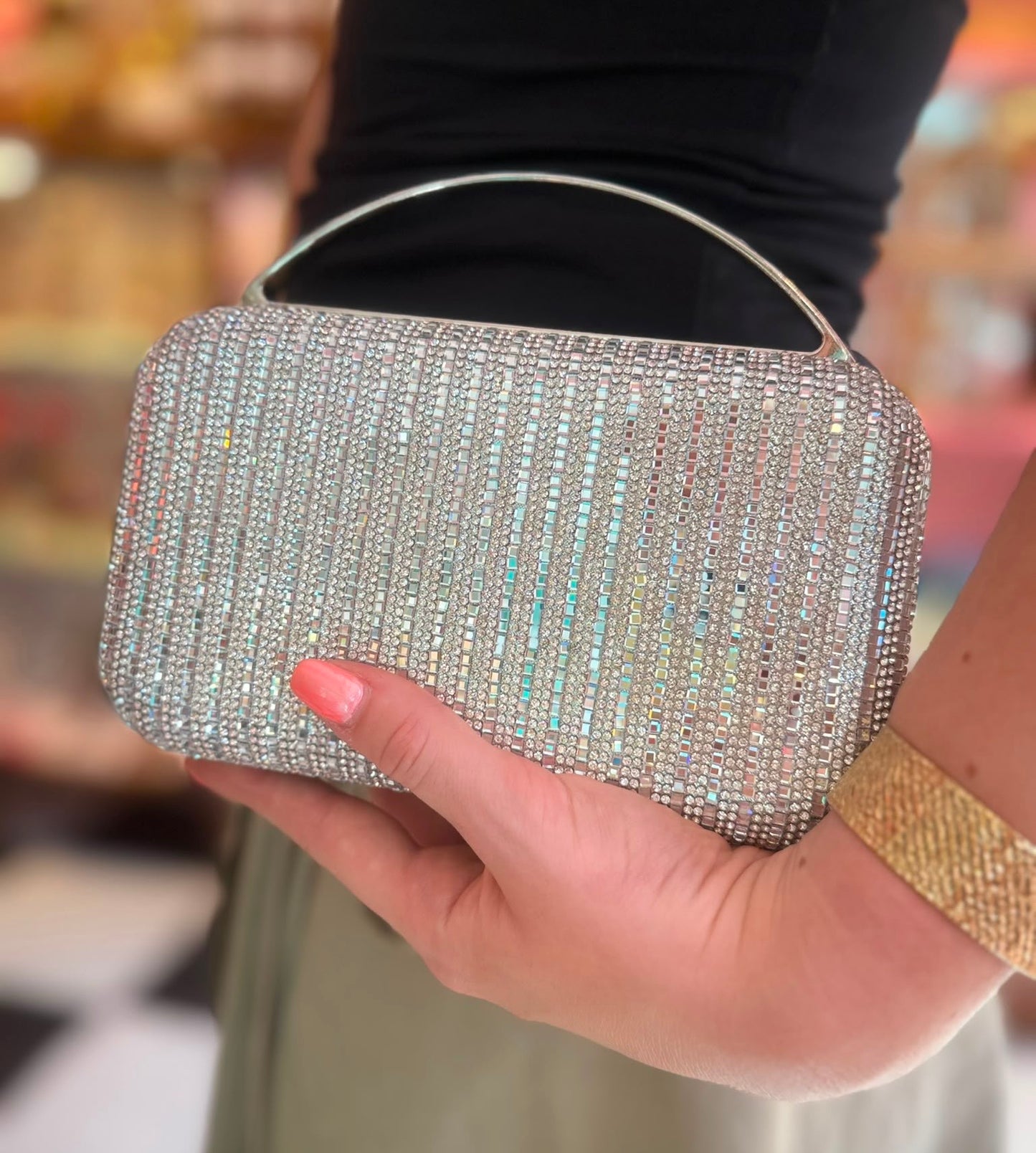 Selina Silver Clutch Bag