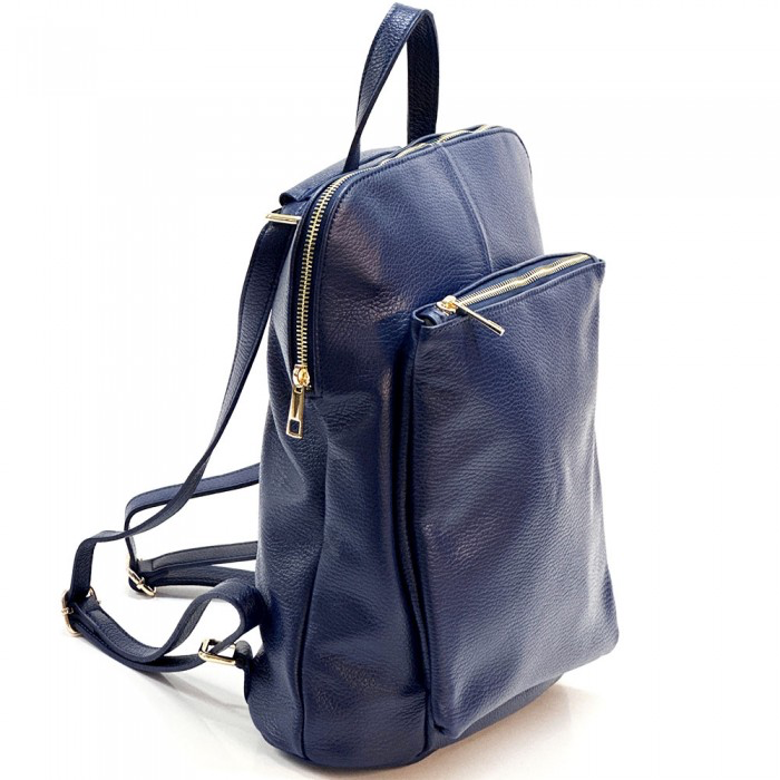 Milano Leather Backpack Navy