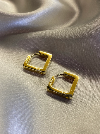 Not Yer Average Square Hoop Earring Gold