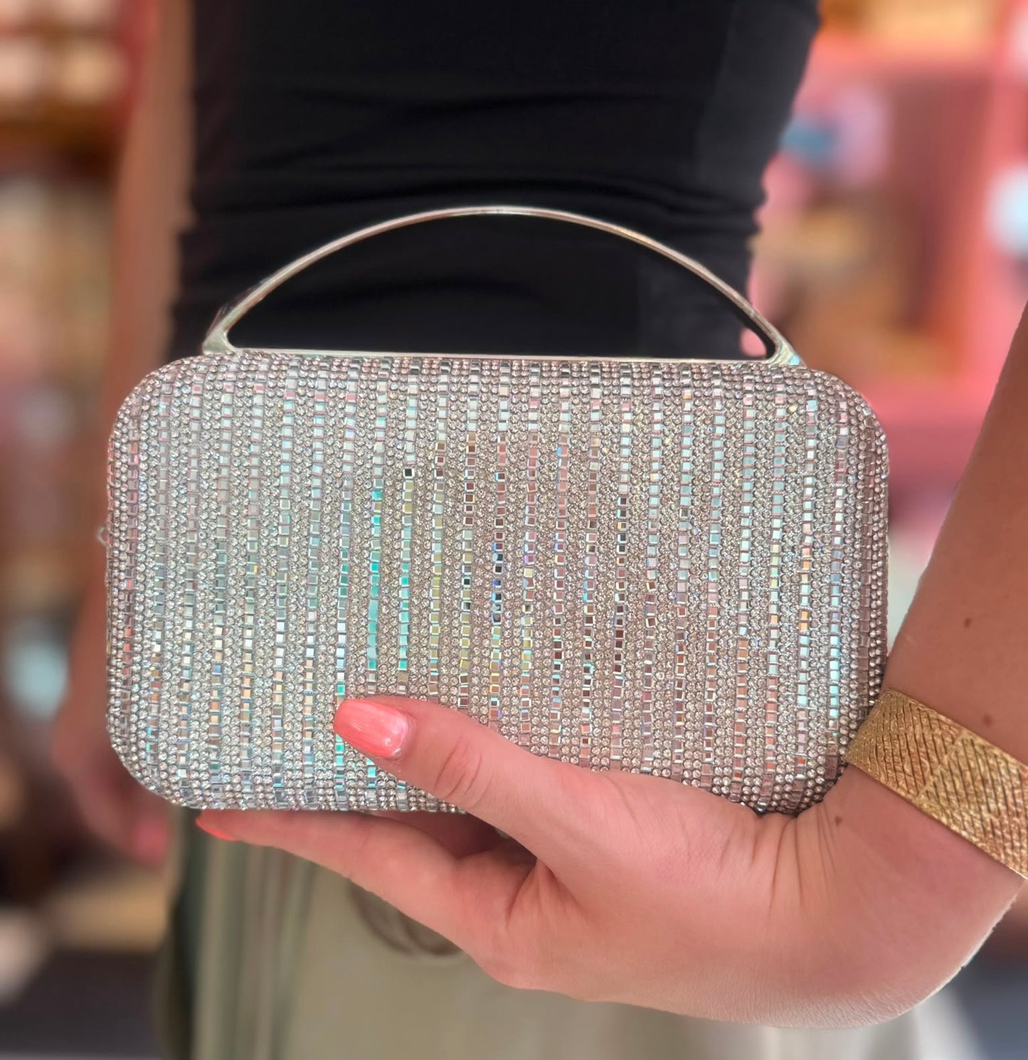 Selina Silver Clutch Bag
