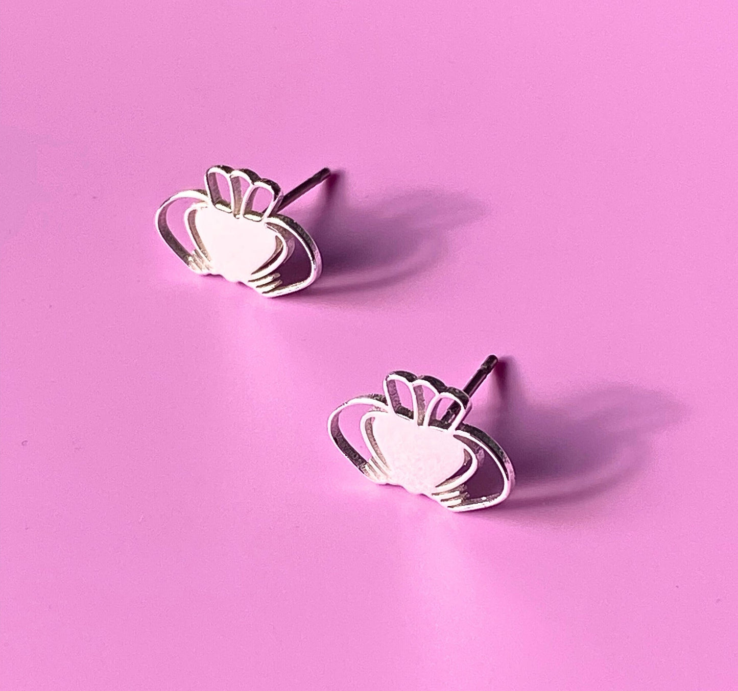 Don’t Kill My Vibe - Heart Strong Beag Claddagh Stud Earrings