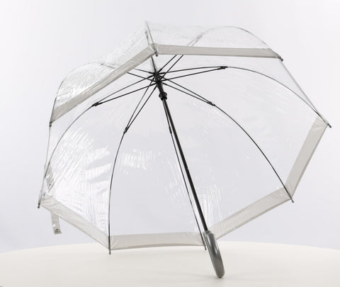 Clear Dome Vinyl Umbrella Silver