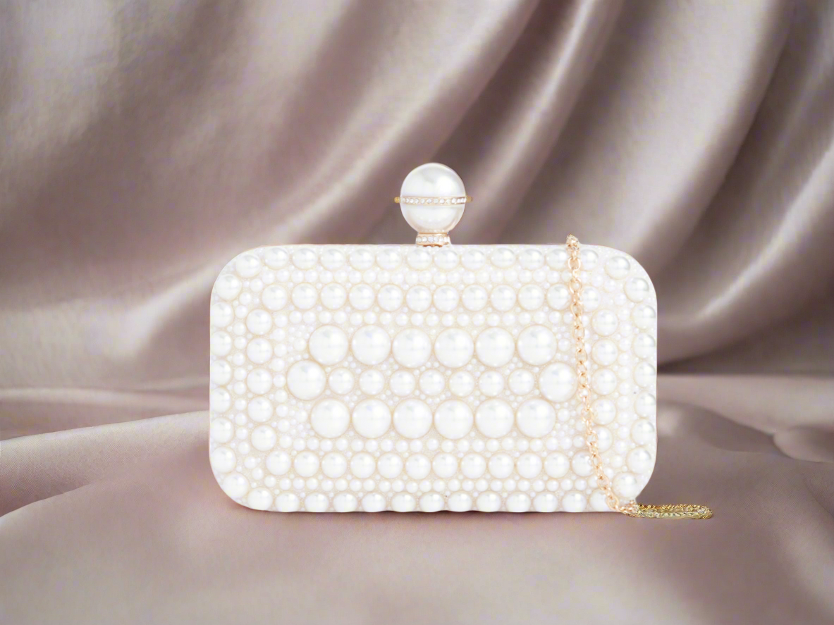 Pearl bridal clutch sale