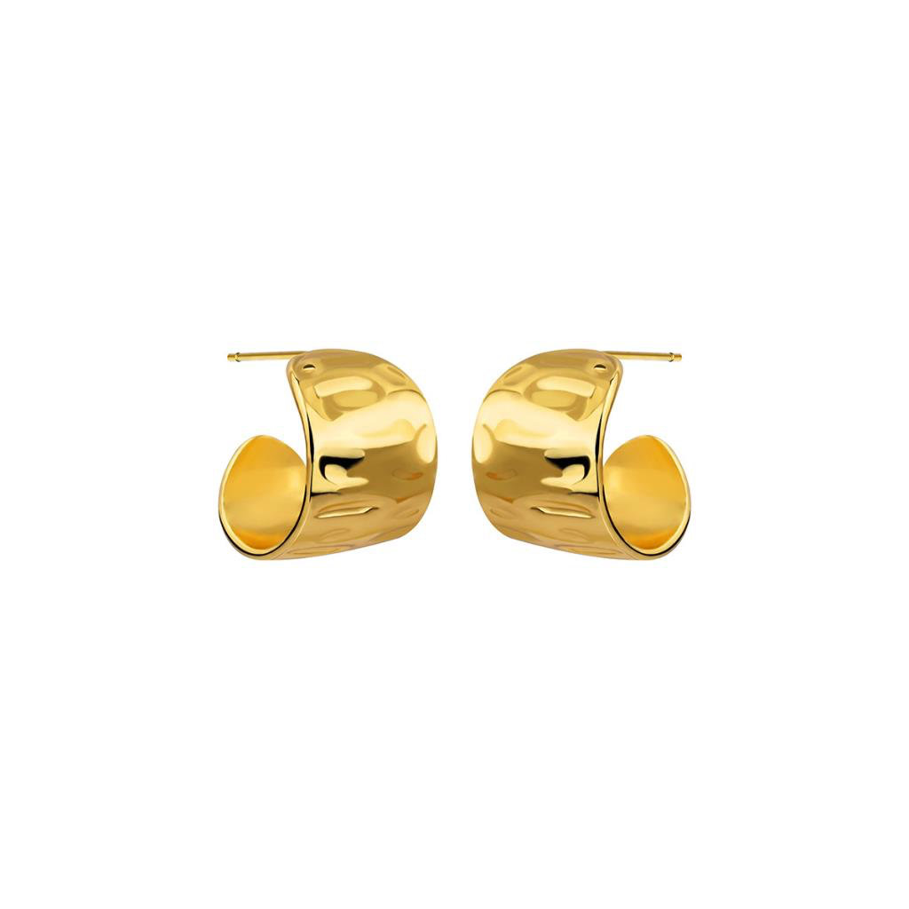 Textured Wide Gold Hoop